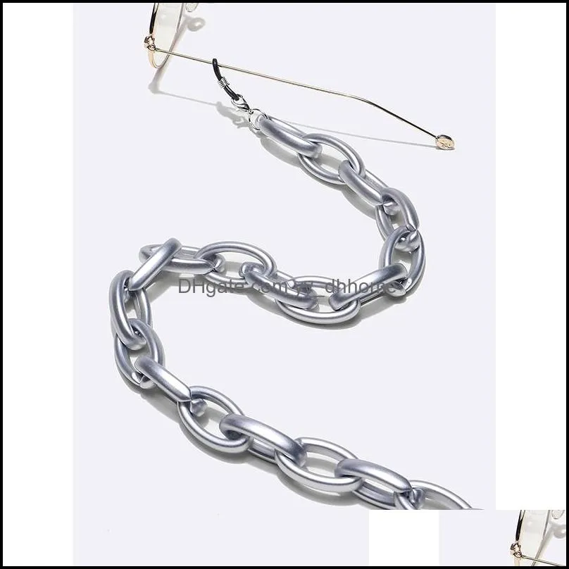2021 silver color acrylic glasses chain fashion beads sunglasses lanyard necklace eyeglasses strap holder accessary