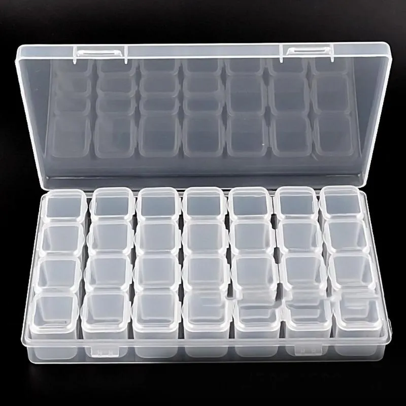 Watch Boxes & Cases Slots Clear Plastic Empty Nail Art Decoration Storage Case Box Glitter Rhinestone Beads Accessories Container ToolWatch