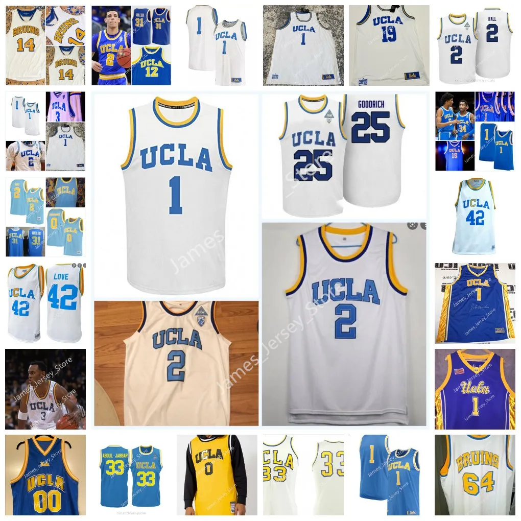 2022 Maglia da basket cucita UCLA personalizzata NCAA 20 Logan Cremonesi 23 Peyton Watson 24 Jaime Jaquez Jr. 34 David Singleton Russell Stong Johnny Juzang Tyger Campbell