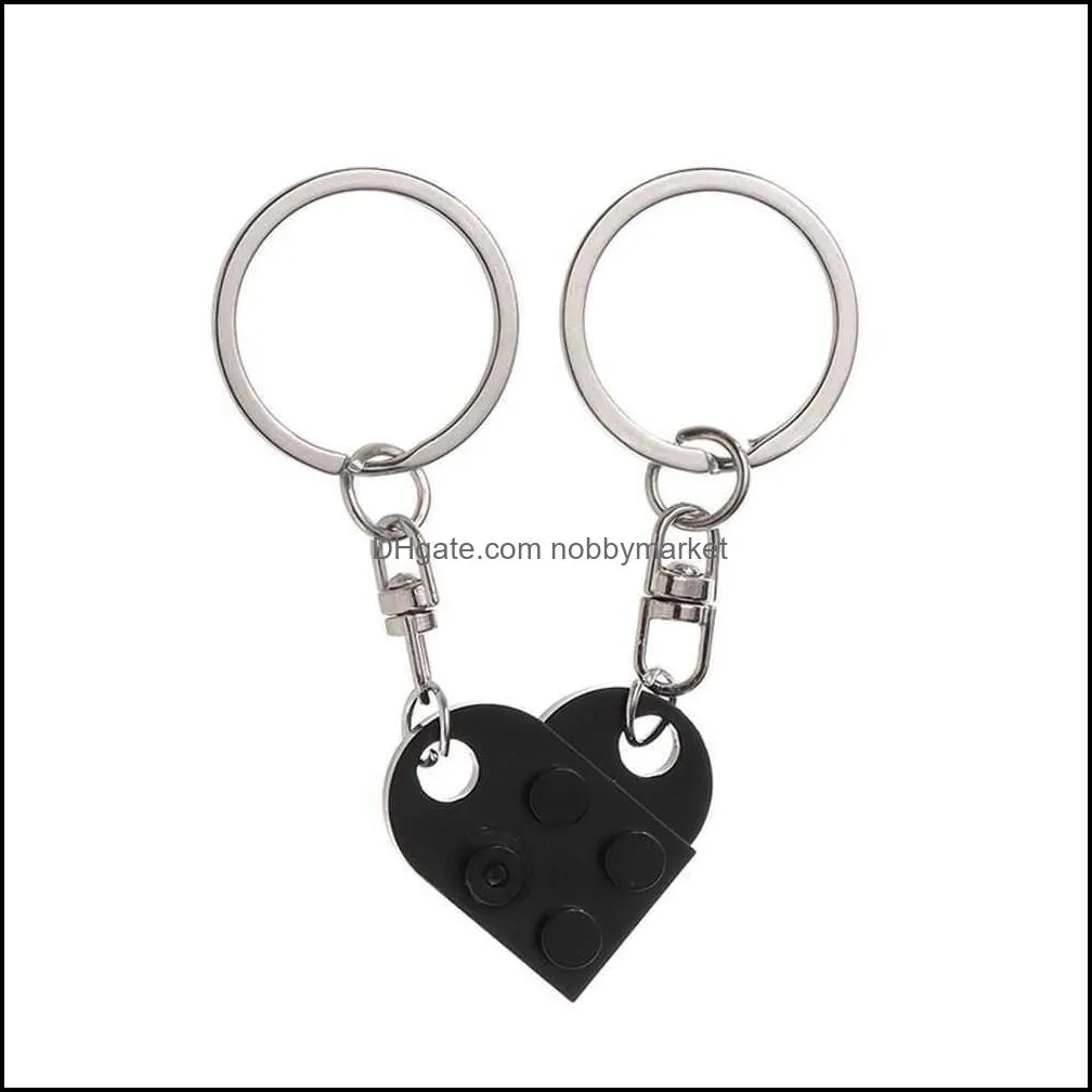 Porte-clés Accessoires De Mode 1 Paire Mignon Amour Coeur Brique Porte-clés Couples Meilleure Amitié Pour Femmes Hommes Séparable Porte-clés Bijoux Cadeaux H1