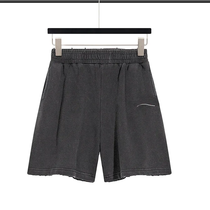 Women Shorts Classic Paris Style Cotton Elastic Schwerindustrie Waschbrief Sticker Welle Casual Mens Shorts