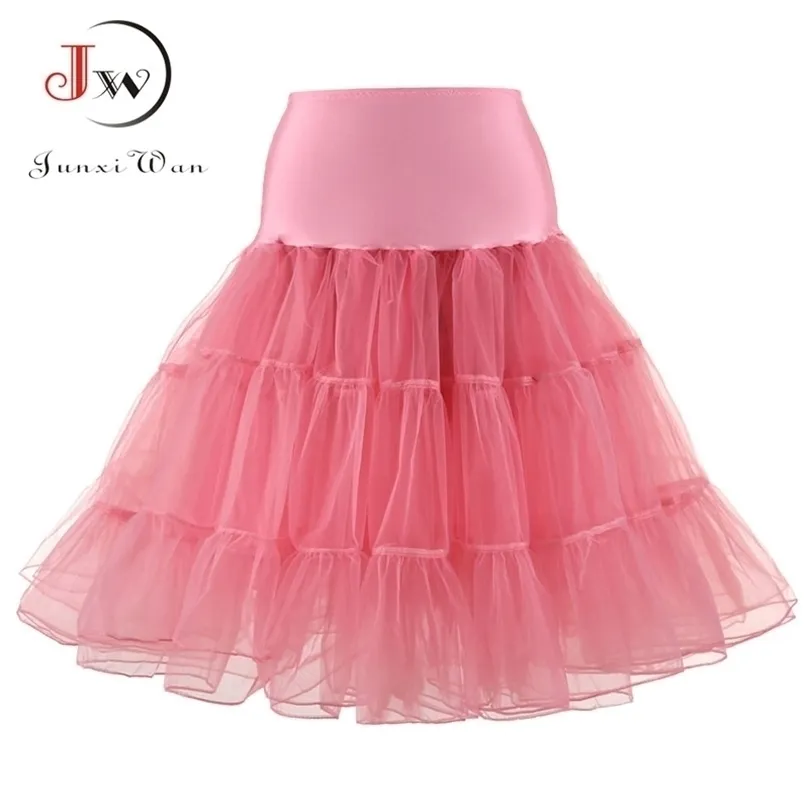 Tulle Spódnice Moda Wysoka talia Plised Tutu Retro Vintage Petticoat Crinoline Underskirt Faldas Saia 220401