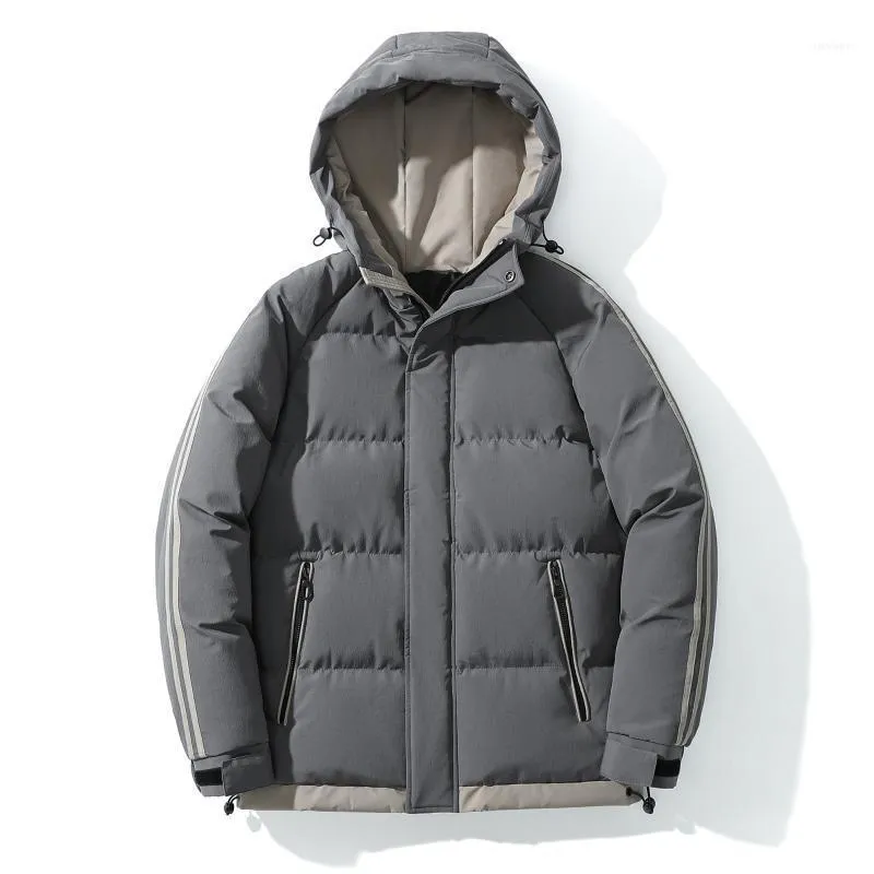 Masculino de parkas de alta qualidade moda em branco Streetwear quente acolchoado 8xl Puffer de jaquetas de inverno com capuz à prova d'água para homens 2022