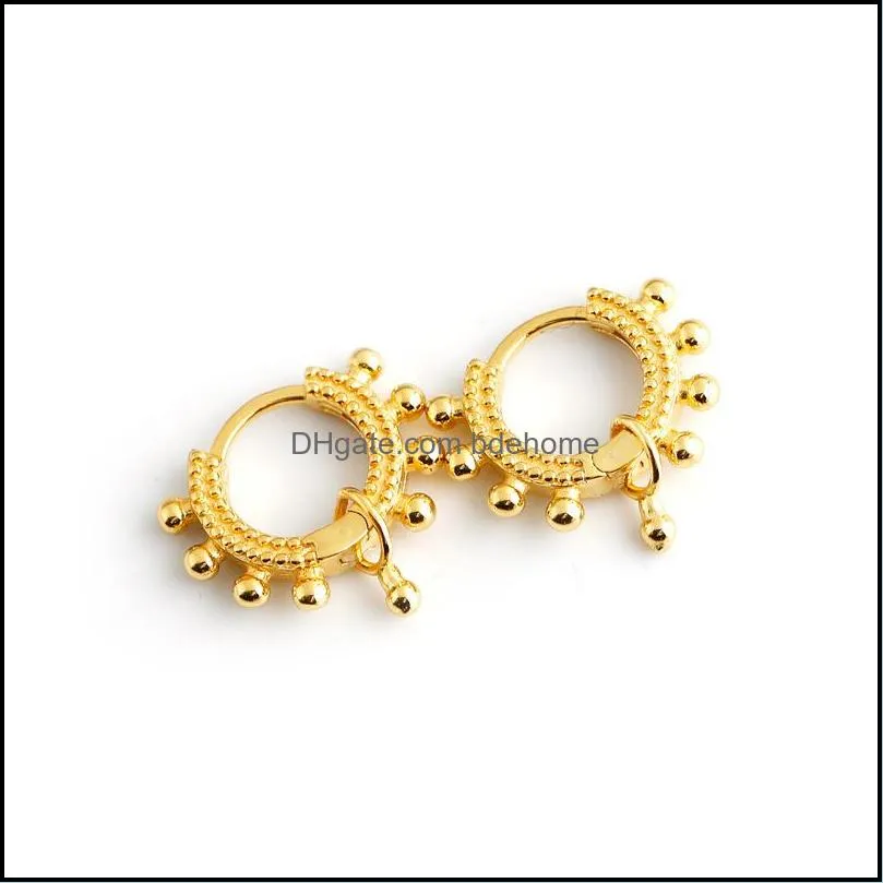 Dainty Huggie Hoop Earring,18K Gold Plated Cute Tiny Drop Ball Earrings for Women
