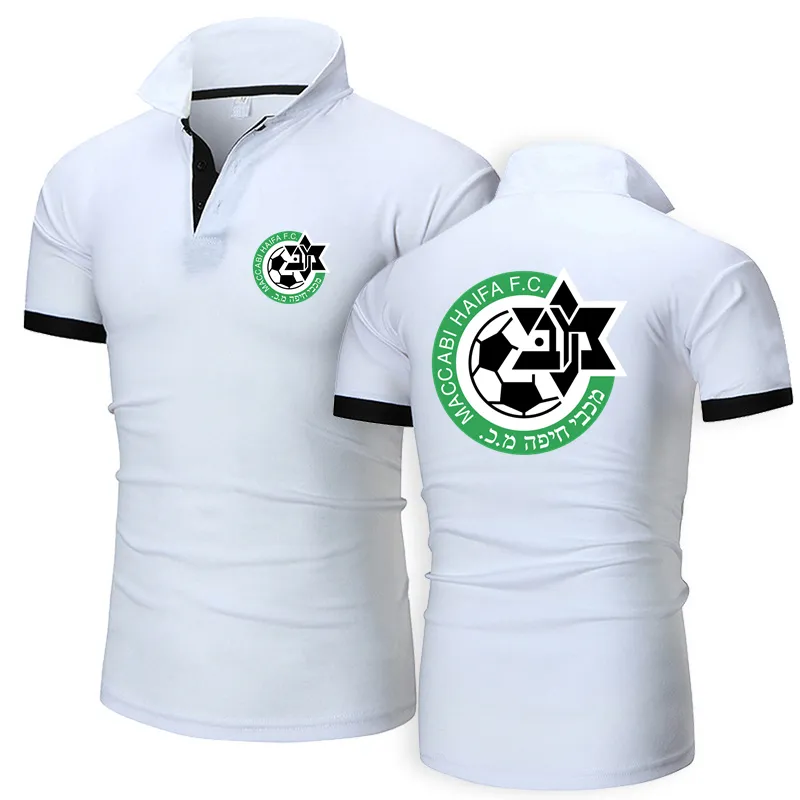 Été Maccabi Haifa imprimer sur mesure couleur unie homme à manches courtes T-shirt revers décontracté hommes Polo T-shirt 220620