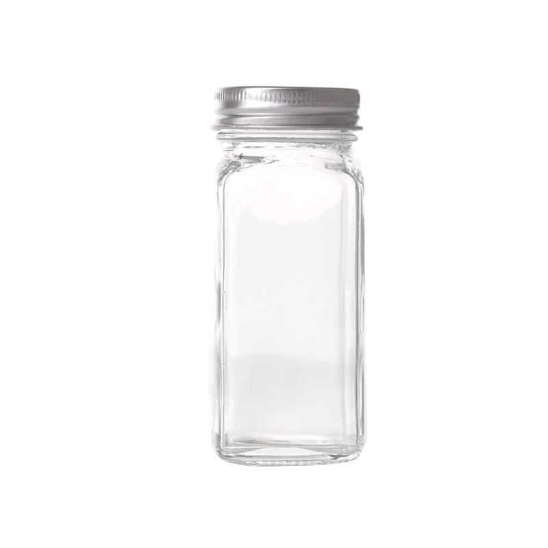 Wholesale Set Of 120ml Glass Spice Jars With Shaker Lids And Airtight Press  Metal Share Price Caps 4oz Square Containers From Chaplin, $1.79