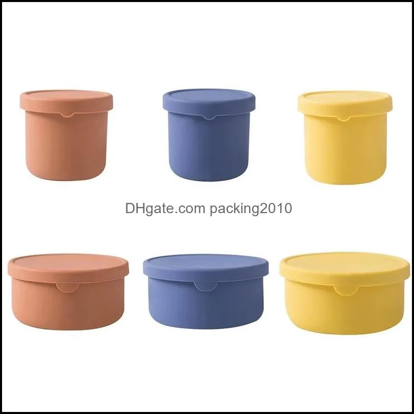 silicone food storage container with lids portable lunch box heated freezer containers pad11828