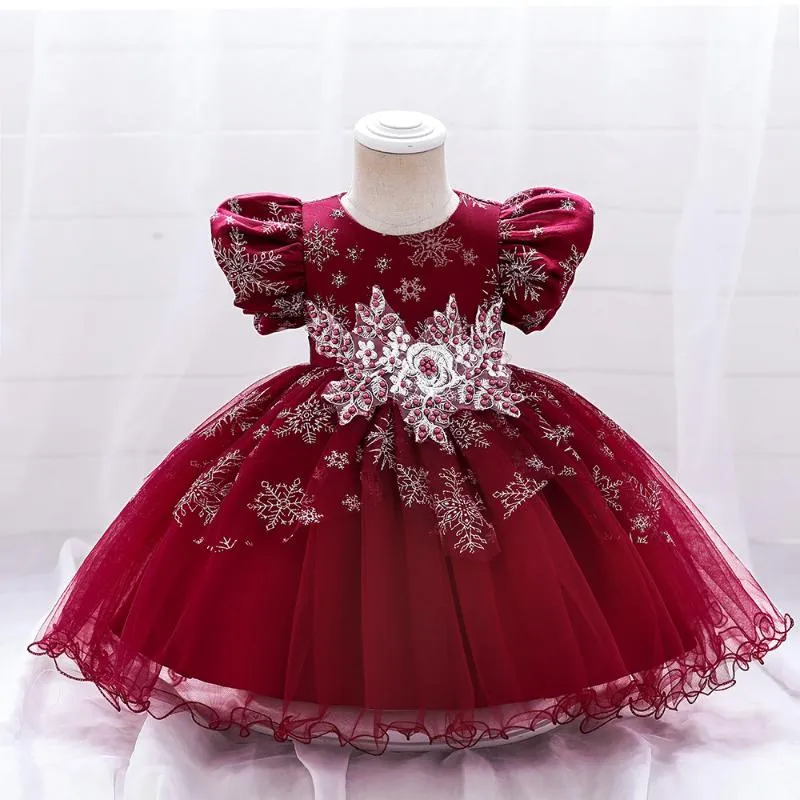 Girl's Dresses KEAIYOUHUO Summer Elegant Children's Flower Girls 1 Year Birthday Dress Wedding Evening Costume For Infant Baby Girl'