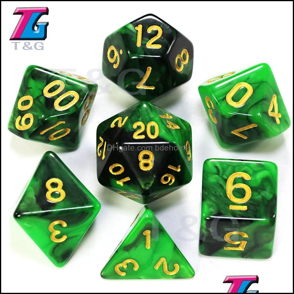 2-Color Dice Set D4-D20 Dungeons and Dargon RPG MTG Board Game 7pcs/Set