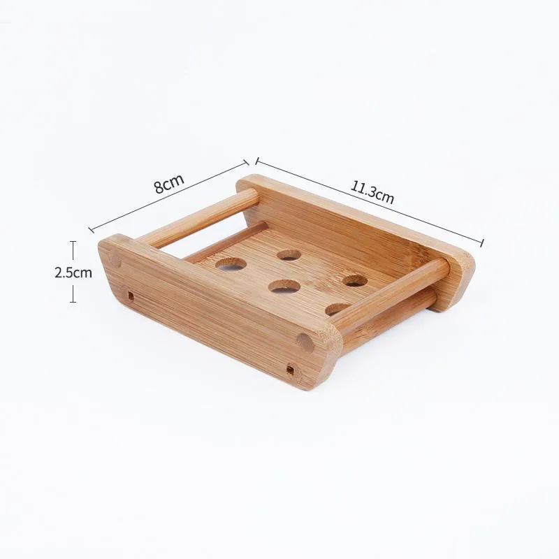 Bamboo Soap Holder Household Hotel Toilet Square Soaps Dish Natural Originality Shower Room Accessories 5 26zz Q2