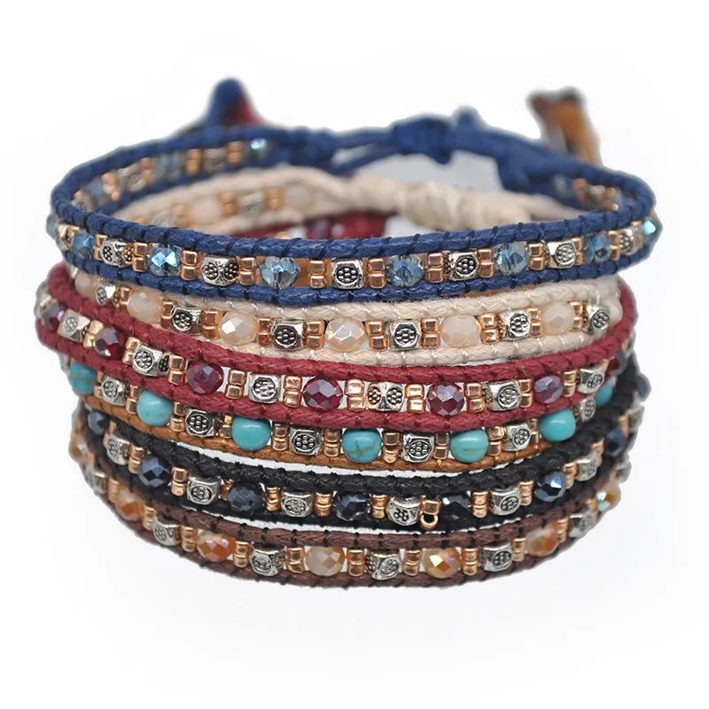 Colorful Braided Woven Bracelets Ethnic Bohemian Beaded Jewelry ...