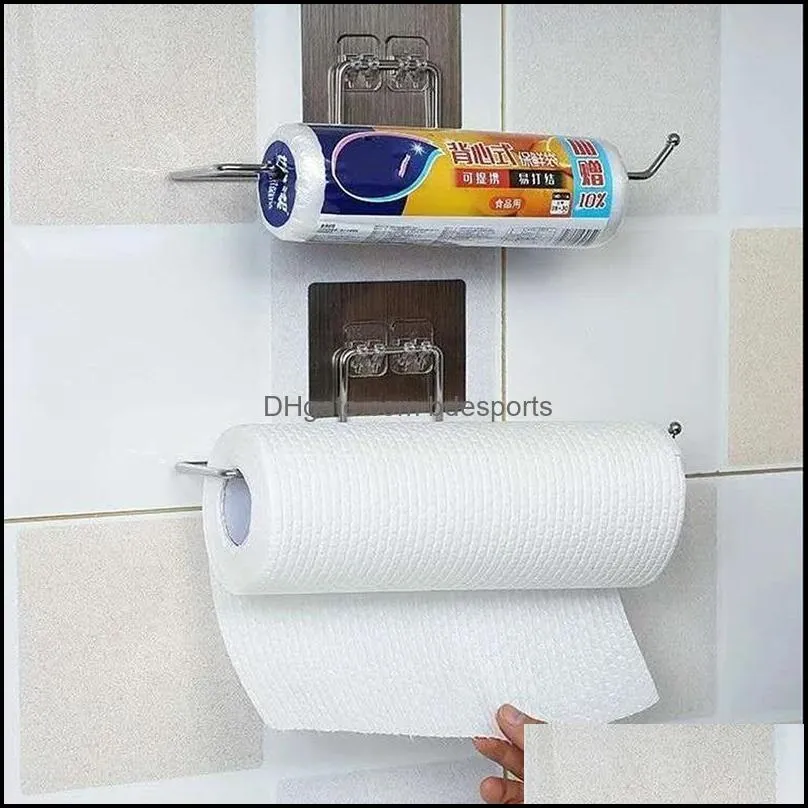 Hanging Toilet Paper Holder Roll Bathroom Towel Rack Stand Kitchen Stand Home Storage Racks RRE13583