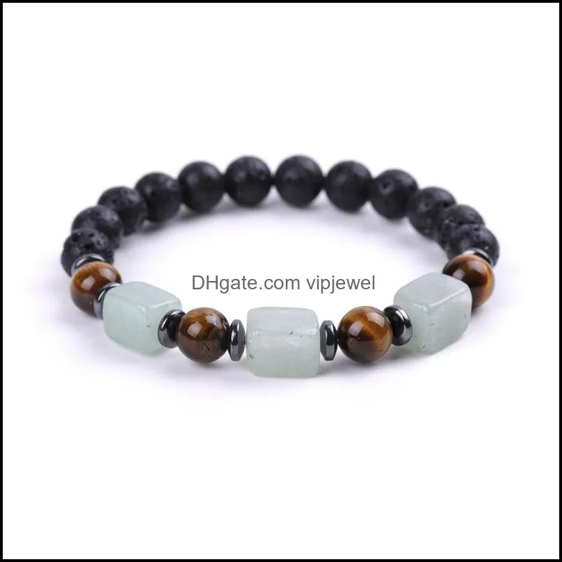 natural lava stone strands energy beaded charm bracelets for women men handmade party club yoga jewelry