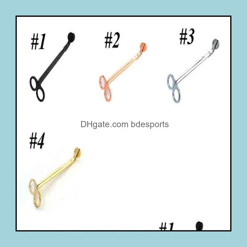 Stainless Steel Snuffers Candle Wick Trimmer Rose Gold Candle Scissors Cutter Candle Wick Trimmer Oil Lamp Trim scissor Cutter WY1091