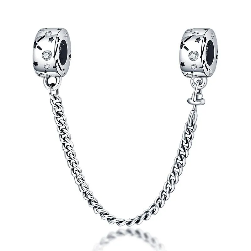 Charms Silver Fits Original Bracelet Necklace Starry Sky Series Safety Chain Woman DIY Fashion Fine Jewelry PendantCharms CharmsCharms