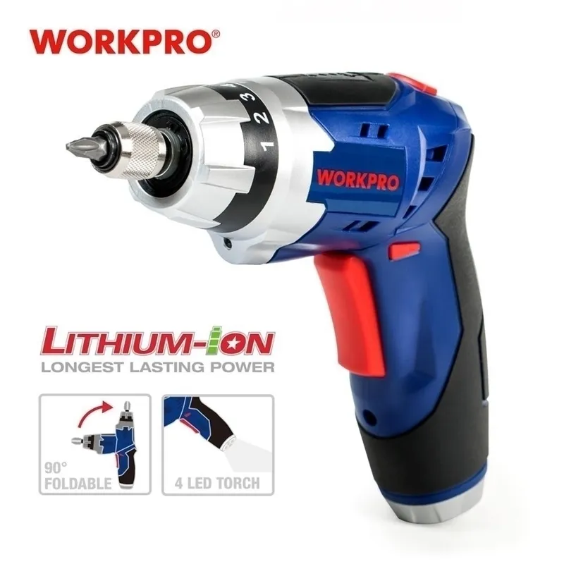 Chave de fenda sem fio WorkPro 3.6V recarregável com luz de trabalho Y200321