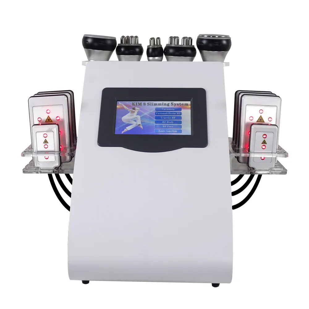 Radiofrequentie RF Machine 5 MHz 40K Cavitatie Slankmachines/Ultrasone cavitatie Vet Verwijdering Lipo Laser 8 pads