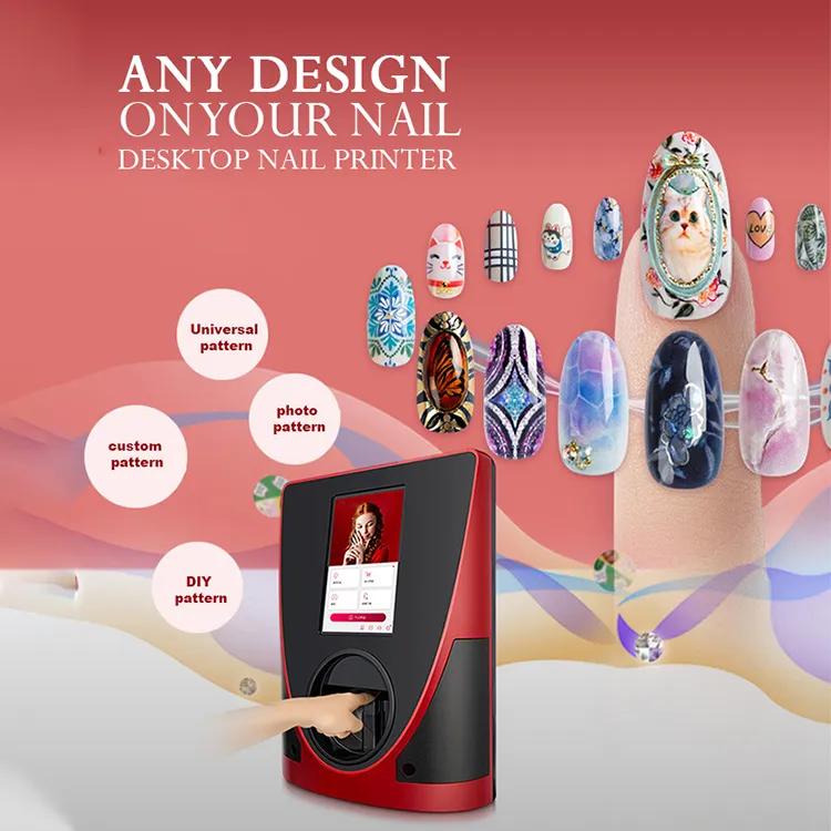  Mini impresora de uñas móvil 3D, máquina de impresión digital  de arte de uñas, máquina de impresión portátil de arte de uñas móvil para  el hogar o salón de uñas, bricolaje