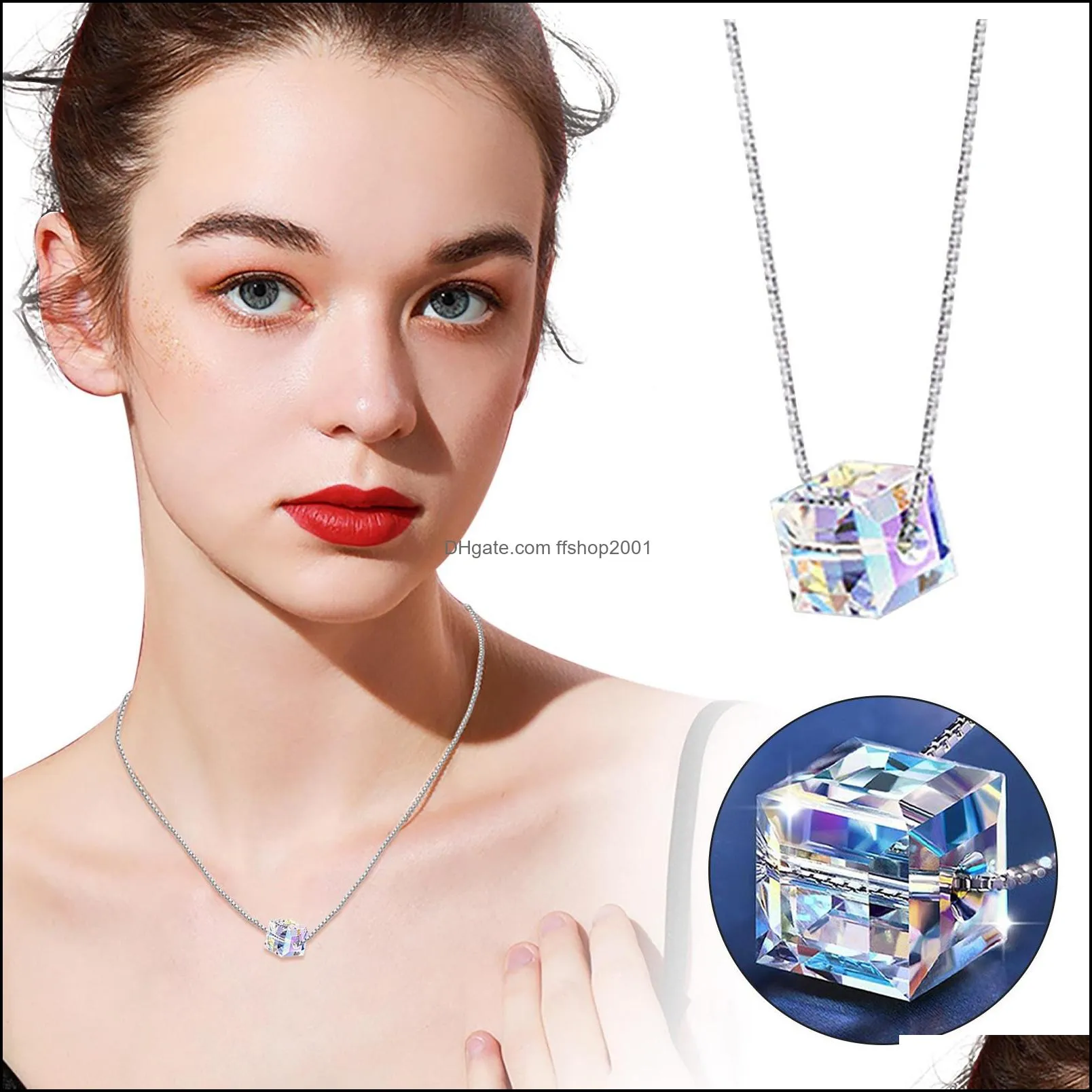 aurora candy necklace austrian crystal pendant female accessories short simplistic version of the cartilage anti-allergy