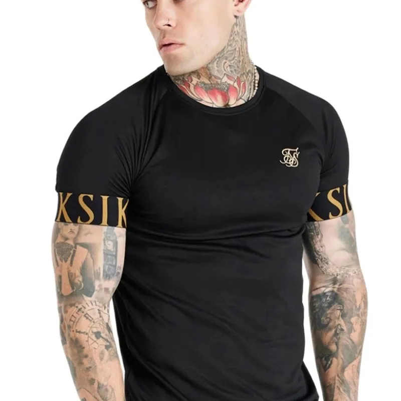 Sik Silk T Shirt Men Summer Summer Sleeve Compression Tshirt Mesh Tops Tee Tee Male Clothing Fashion Thirts 220712