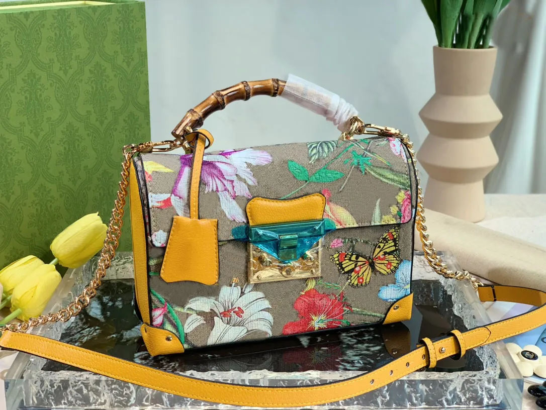 Ladies padlock gg hotsell flora shoulder bag