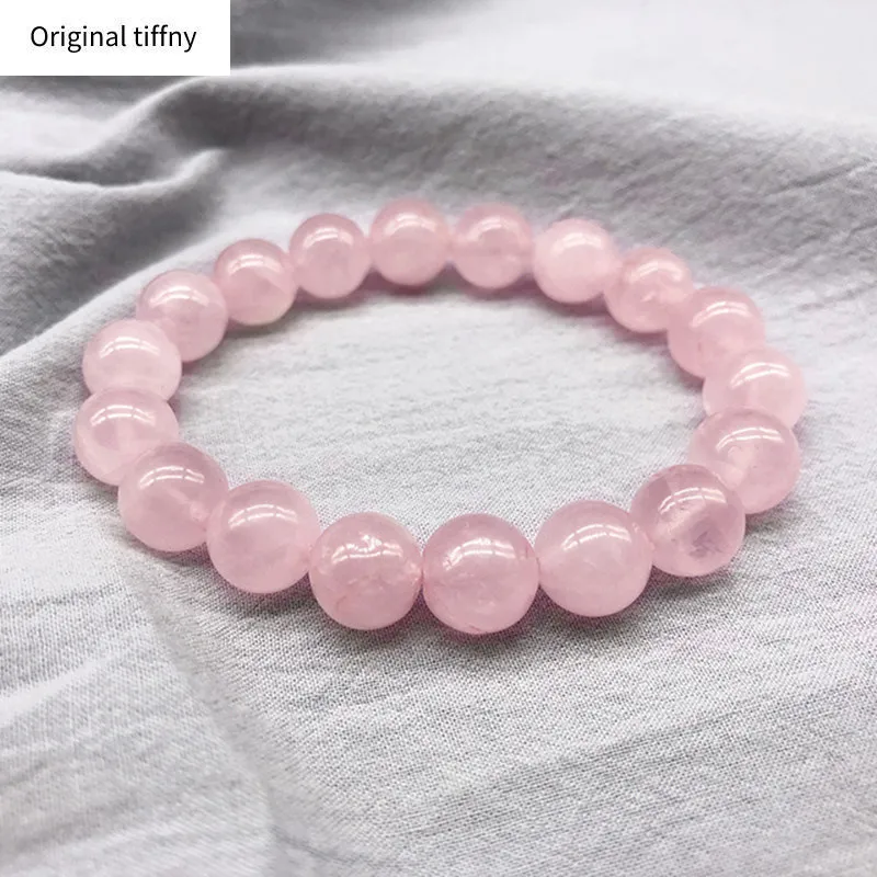 In stile coreano dolce braccialetto di cristallo rosa naturale gelatina femminile braccialetto di cristallo rosa Y220428