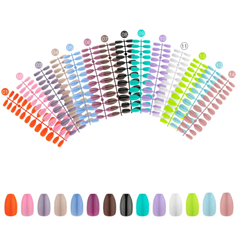 24 sztuk Gloss Trumny Porady do paznokci Krótki balet trumna Pełna pokrywa Odłączane DIY Manicure Nails