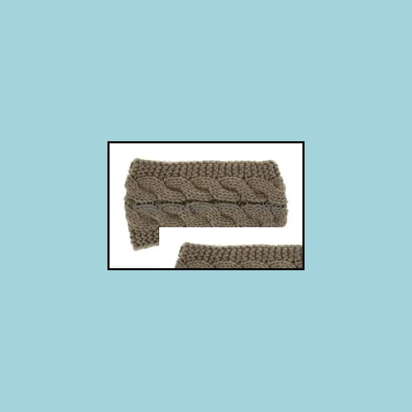 Headwear Women Winter Sports Label Headband Knitted Crochet Hairband Turban Headwrap Ear Warmer Beanie Cap Headbands Hair Accessories