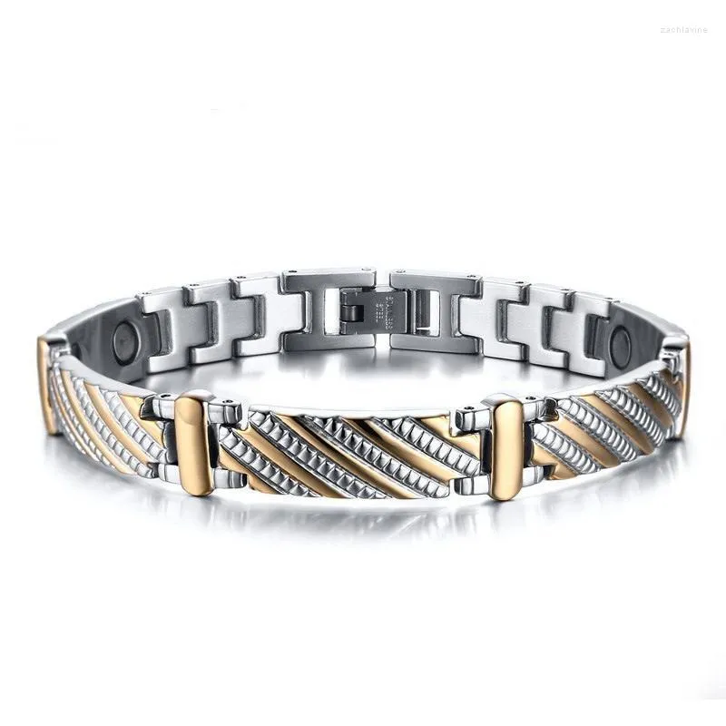 Bracelet pour hommes en acier inoxydable or caractère coréen mode masculine bijoux simples S194 chaîne à maillons