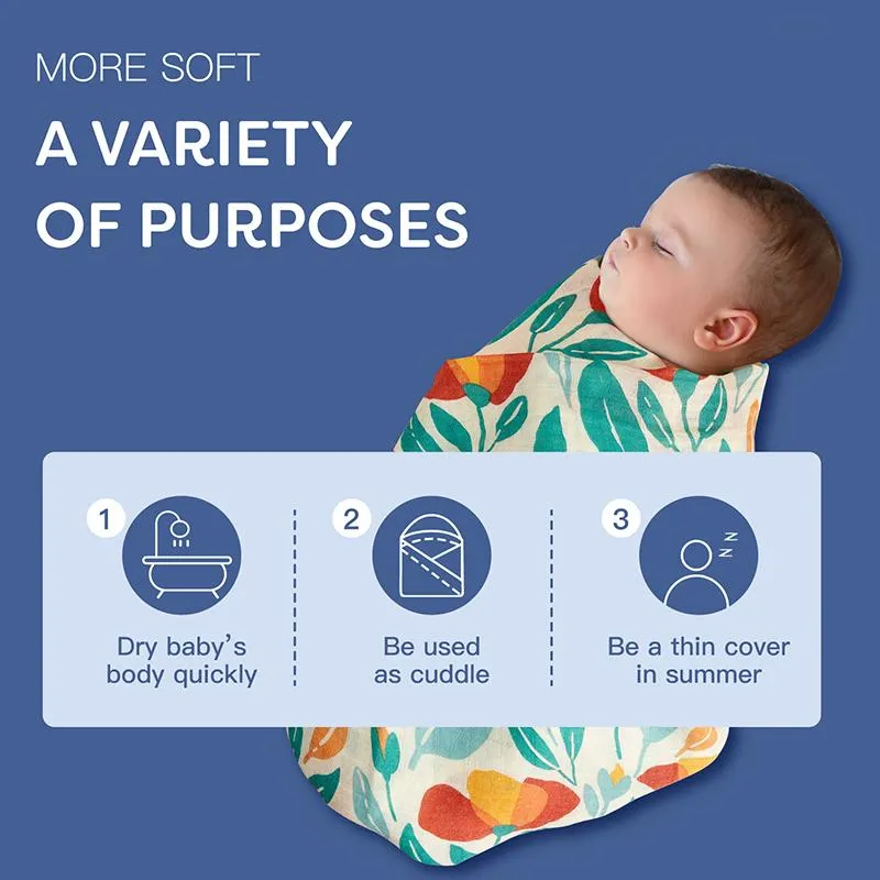 Bamboo Cotton Baby Muslin Swaddle Blanket Newborn Bath Towel Blankets Double Gauze Soft Baby Wrap Infant Quilt Feeding Burp Cloth HY0367