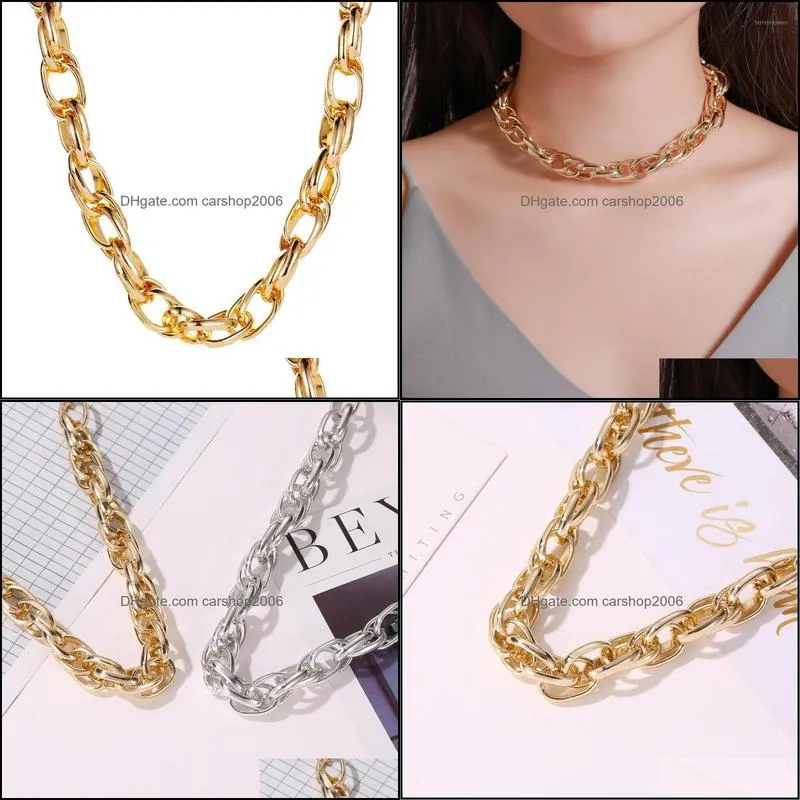 Chains Punk Figaro Chain Choker Necklace For Women Collar Jewelry Gold Color Thick Big Chocker1