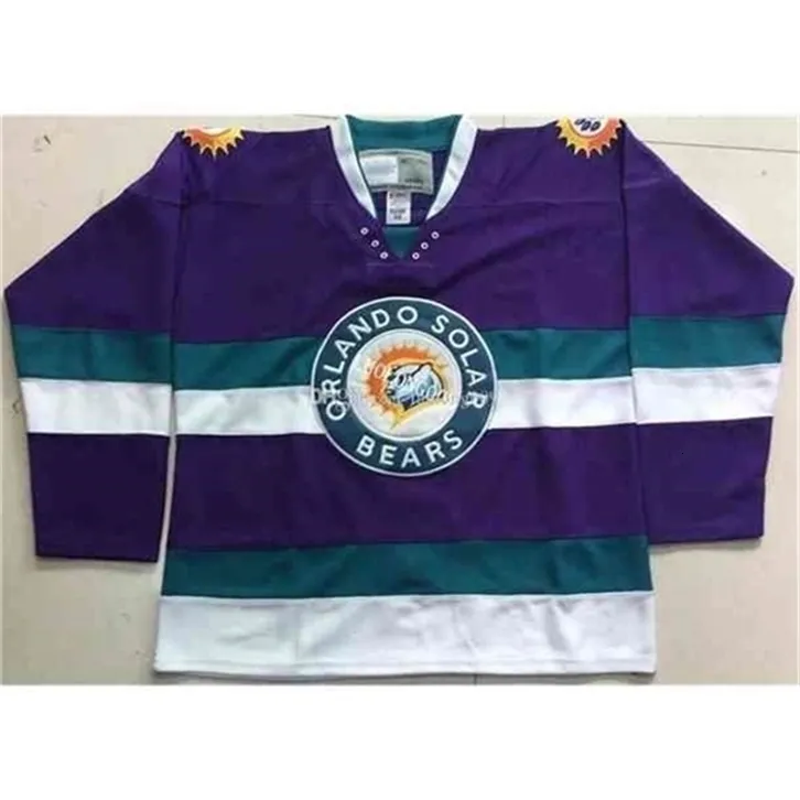 Chen37 C26 Nik1 2020 Personalizar Vintage Rare Orlando Solar Bears Hockey Jersey bordado cosido cualquier número y nombre Jerseys