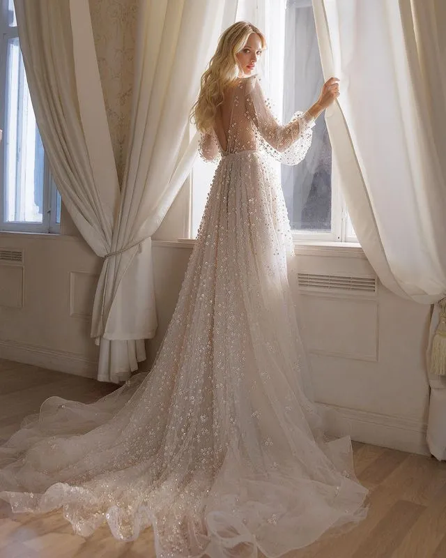 blue dress for baby girl Glow in the Dark Star Wedding Dress – Ivory Celestial Gown for Boho Brides  2025 2026 – Boom Blush main image 0