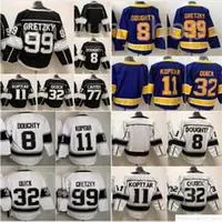 Los``Angeles``Kings Hockey 32 Jonathan Quick Jersey Blank 8 Drew Doughty 11 Anze Kopitar 99 Wayne Gretzky Black White Purple All Stitched High Quality