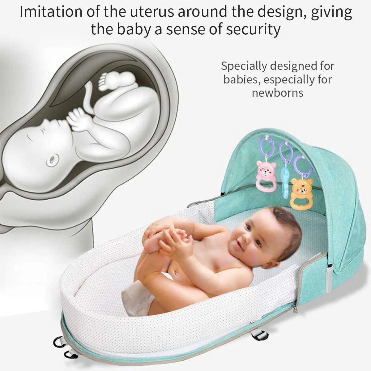 Foldable Baby Bed Crib With Mosquito Mat For Bed And Sleeping