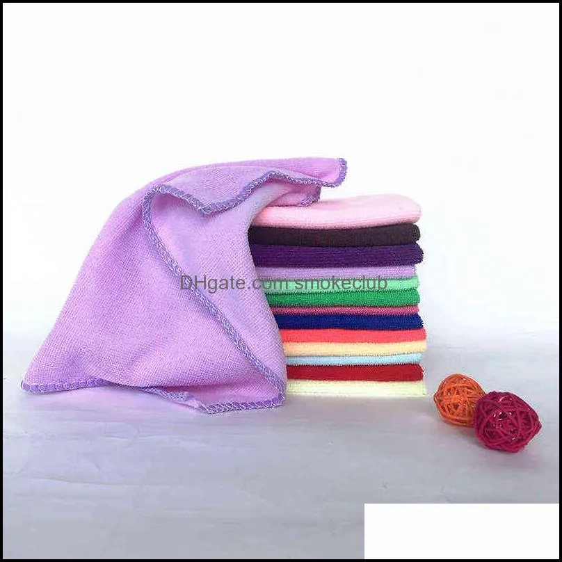 10 pièces/lot serviette à main en microfibre douce séchage rapide visage carré voiture Table chiffon de nettoyage ménage multifonction livraison directe 2021 fournitures de bain E