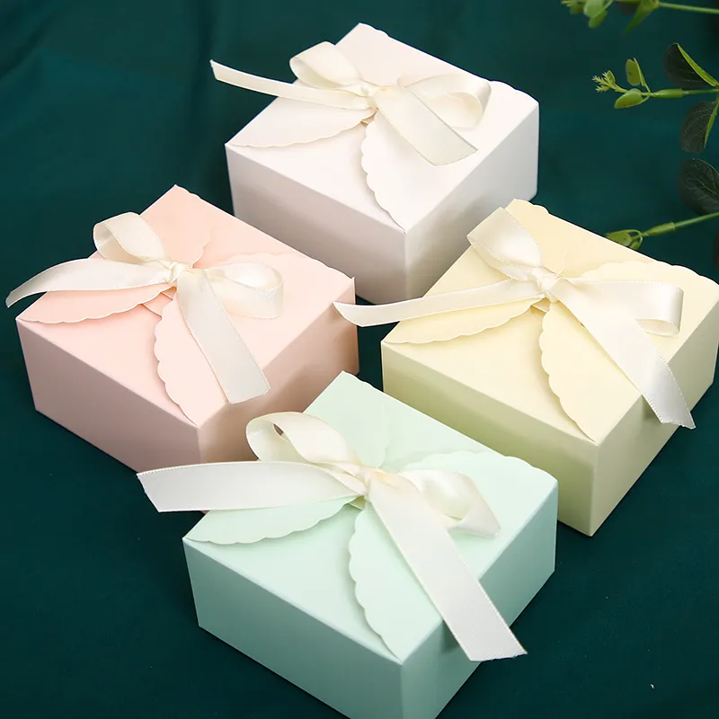 Solid Color Candy Box Simple Portable Candy Box Wedding Party Chocolate Box Packaging Birthday Celebration Present Bag Party Supplies MJ0474