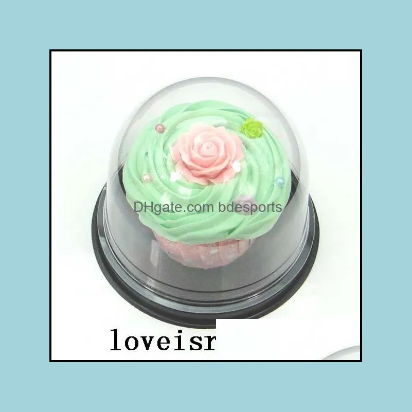 Cupcake Bakearware Bar Bar Bar Home Garden New -50pcs = 25sets Clear Blastic Cake Dome Super Boxes Container Party Dec