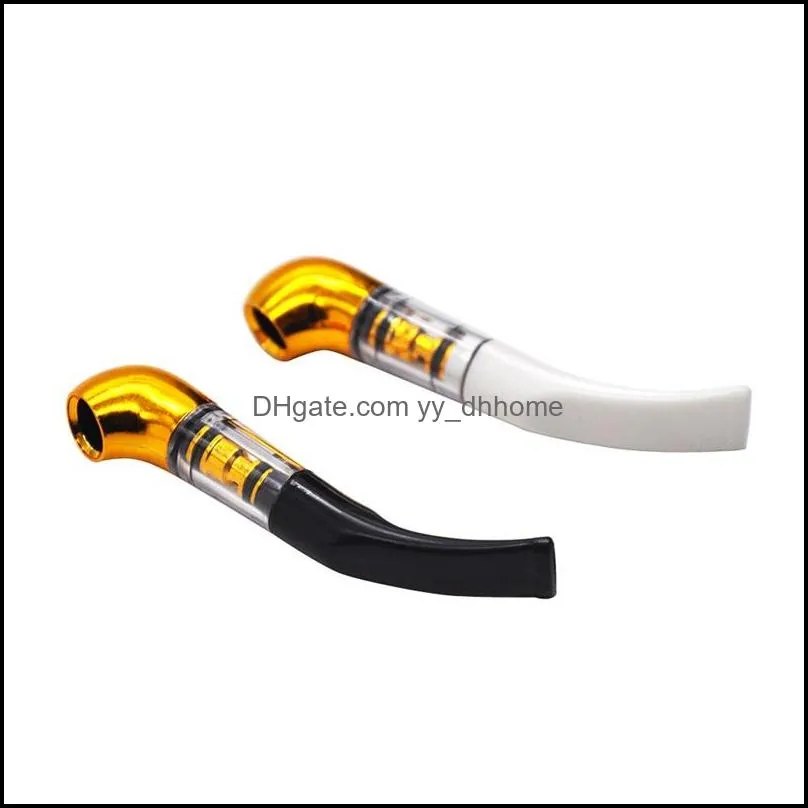 7mm Mini Filter Pipe Metal Silicone Plastic Smoking Pipes Portable Smoke Accessories 2 Color New Arrival 1gl E1