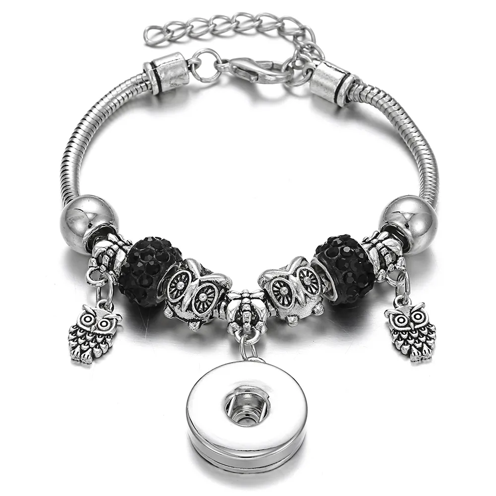 925 Plata esterlina Cuelga el encanto Botón a presión Joyería Pulsera Amor Cruz Árbol Estrella de mar Cuentas clave Grano Fit Pandora Charms Pulsera Accesorios de joyería DIY