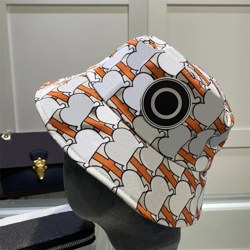 Sombrero de cubo para hombre para mujer Sombreros de ala de diseñador Gorras de moda de impresión Gorra de béisbol de pareja de alta calidad