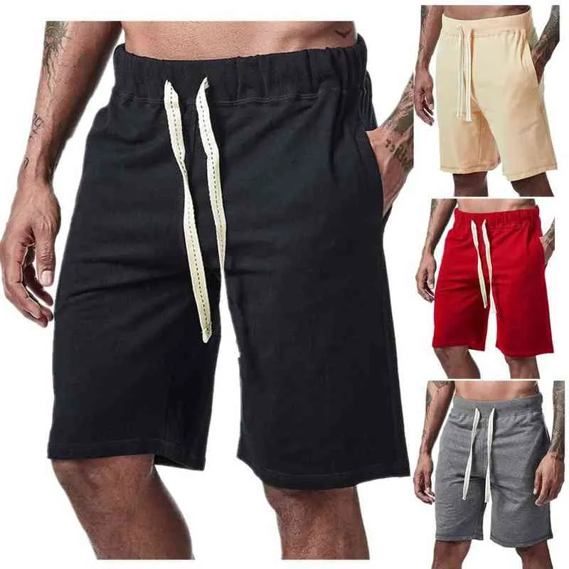 Męskie Summer Breeches Spodenki 2022 Cotton Casual Bermudy Black Men Boardshorts Homme Classic Brand Clothing Beach Shorts Male Y220420