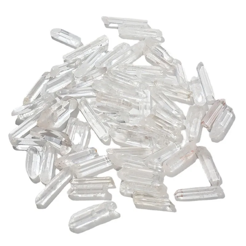 Natural white crystal Mineral Healing Art Reiki Raw stone Energy colum Degaussed quartz gem 1 pack is 100 grams