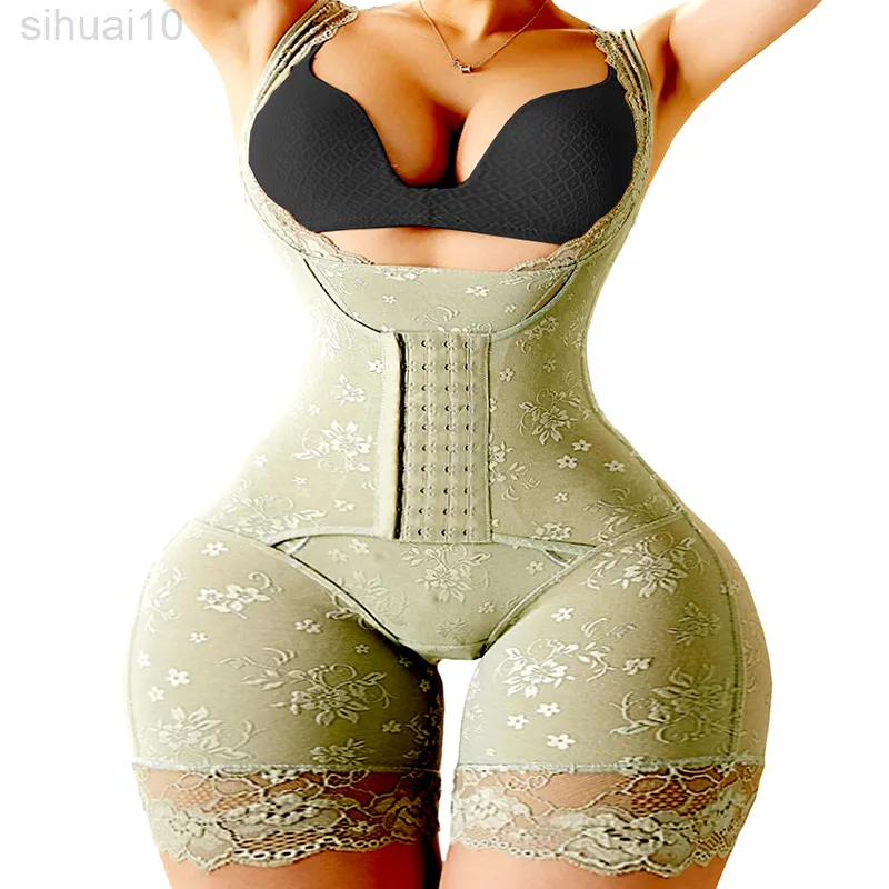 Bodysuit mage kontroll full body shaper bälte kvinnor klär korsett slant bodysuits smala midja tränare cincher sömlös formkläder l220802