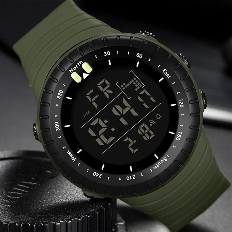 サンダブランドデジタルウォッチメンスポーツウォッチ電子LED男性腕時計男性時計防水腕時計屋外220407