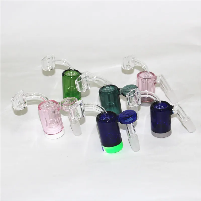 45 bols de receveur de cendres en verre à 90 degrés avec cohcarboteur de bulles masculines de 14 mm mâle pour perc de silicone en silicone pour bangs de gréement de dab