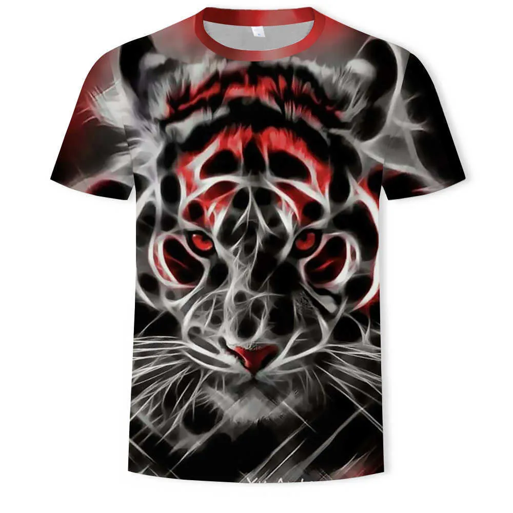 Мужские футболки Summer Trend Lion Tiger 3D Digital Print Men's Country Sheam Forte Forteme