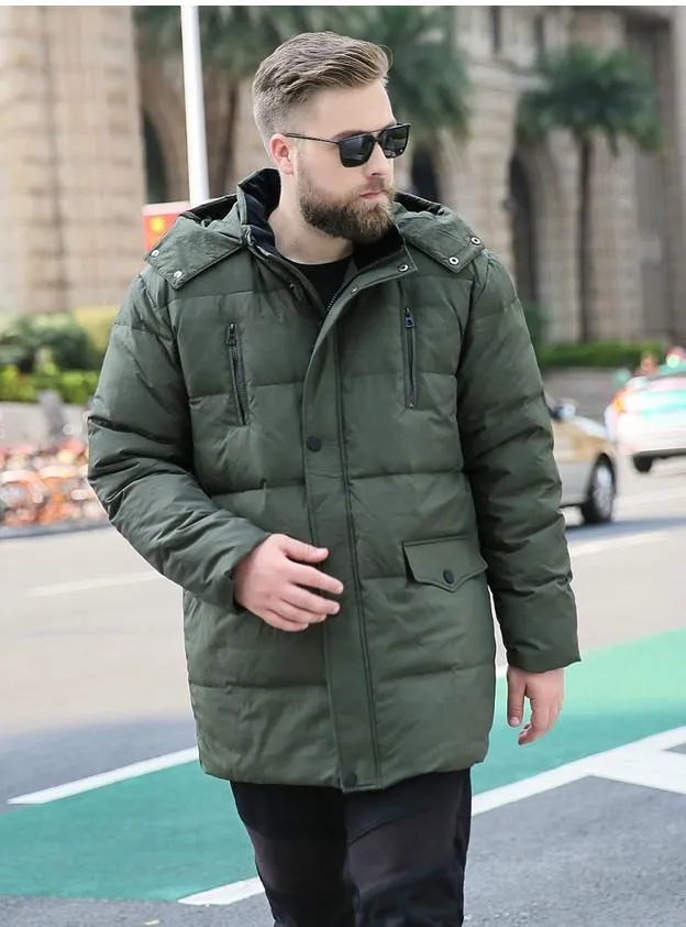 メンズジャケットオブリックス男性冬のレギュラー長さジャケットカジュアルスタイルソリッドカラーフード付き暖かいパーカー