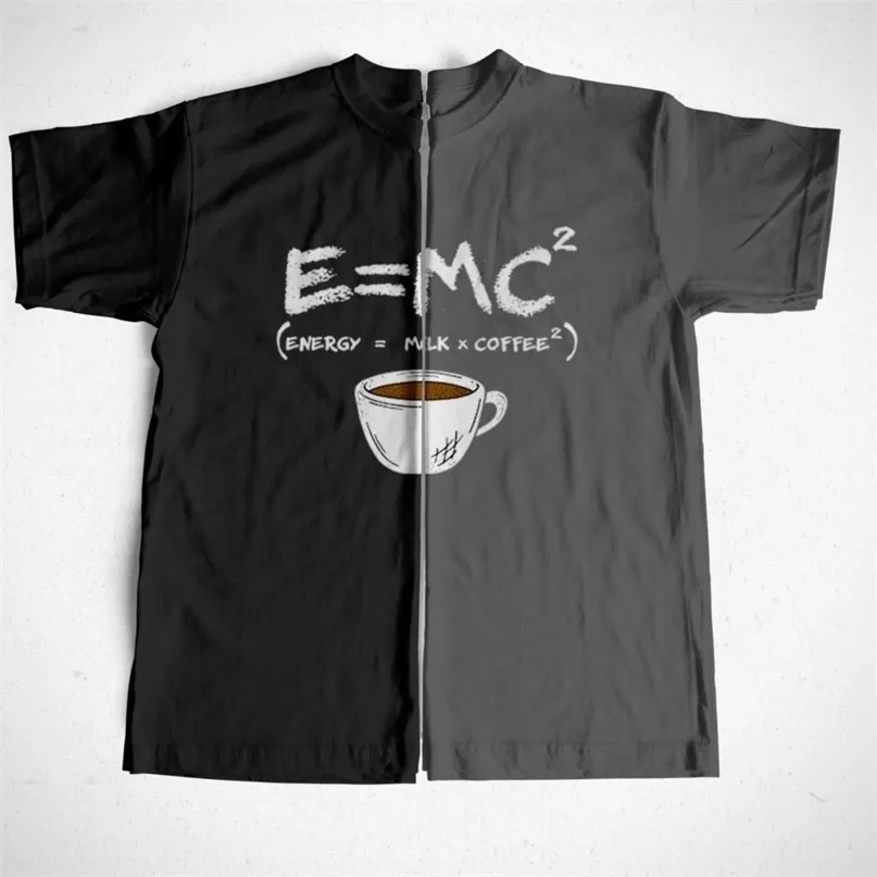 COOLMIND 100% algodão camiseta masculina com estampa de café engraçada tamanho grande camiseta masculina com decote oco streetwear camiseta masculina oversized 220520