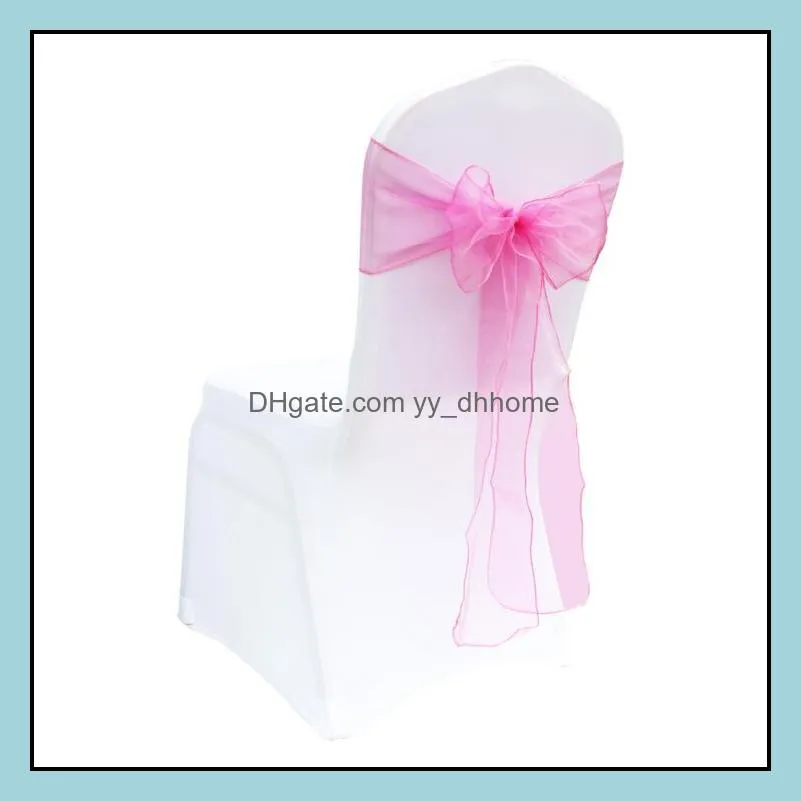 organza chair sash bow for cover banquet wedding party event chrismas decoration sheer organza fabric chair covers sashes 18*275cm